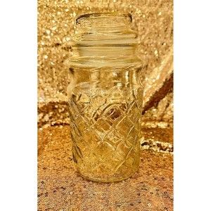 Vintage Planters Peanut Mr Peanut Anchor Hocking Clear Glass Jar w/ Lid